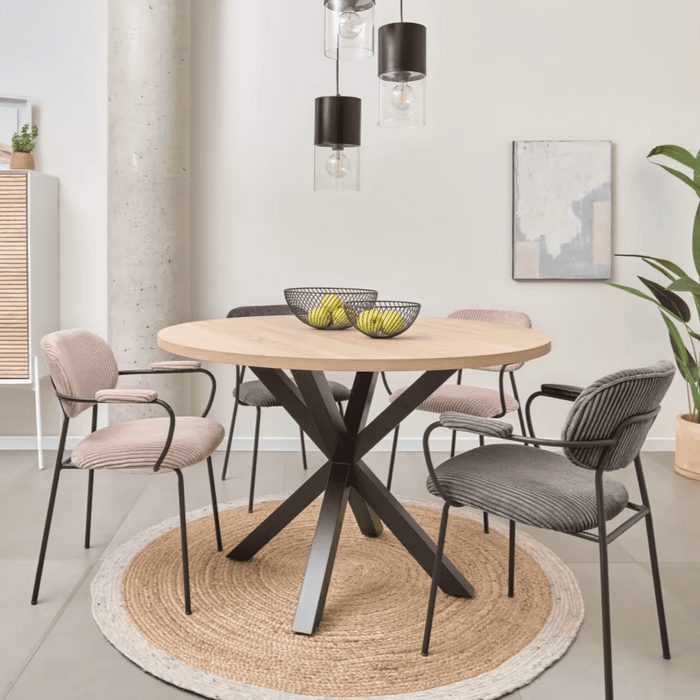 Table ronde mélamine et acier Jasper