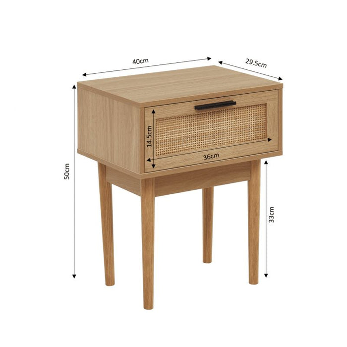 Table de chevet MDF eucalyptus Riola
