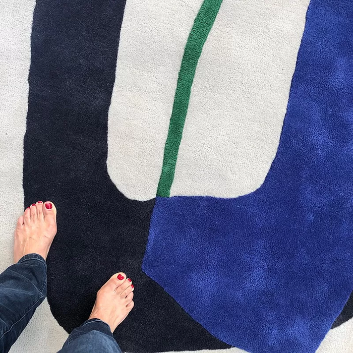 Tapis laine Inclusion Bleu Outremer - Edito